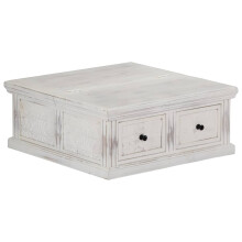 Berkfield Coffee Table White 70x70x30 cm Solid Mango Wood