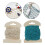 Filet de poisson en coton bleu et Beige, 2 pièces, pour 5