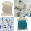Filet de poisson en coton bleu et Beige, 2 pièces, pour 6