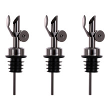 Bouteilles d'alcool en acier anti-goutte, 3-Pistolet noir