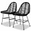 Berkfield Dining Chairs 2 pcs Black Natural Rattan 1