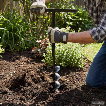 Ground Drill with Handle 200 mm with Extension Tube 5 m Steel