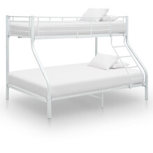 Berkfield Bunk Bed Frame without Mattress White Metal 140x200 cm/90x200 cm