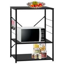 Berkfield Microwave Cabinet Black 60x39.6x79.5 cm Engineered Wood