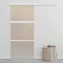 Berkfield Sliding Door ESG Glass and Aluminium 90x212 cm Silver