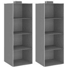 Berkfield Hanging Closet Organisers 2 pcs with 4 Shelves Fabric