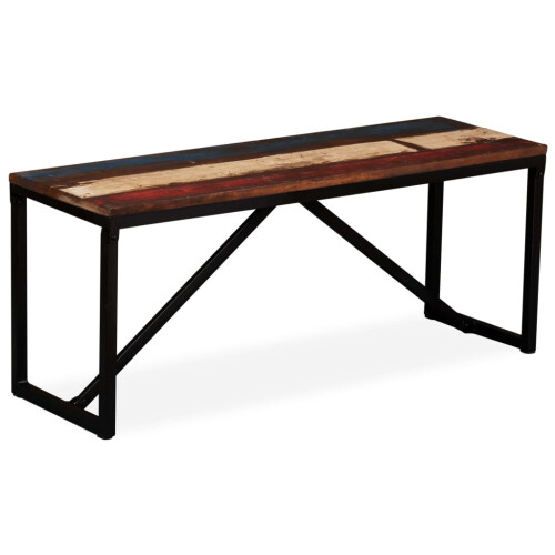 Berkfield Bench Solid Reclaimed Wood 110x35x45 cm