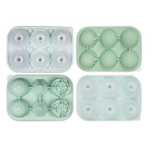 Eiswürfelform mit 6 Mulden, Rosenform, flexible Eisform aus-Grün