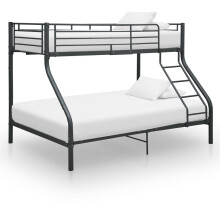 Berkfield Bunk Bed Frame without Mattress Black Metal 140x200 cm/90x200 cm