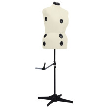 Berkfield Adjustable Dress Form Female Cream L Size 44-50
