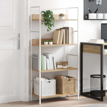 Berkfield 4-Layer Book Shelf Oak 60x27.6x124.5 cm Engineered Wood