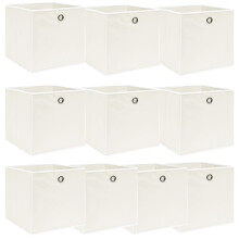 Berkfield Storage Boxes 10 pcs White 32x32x32 cm Fabric
