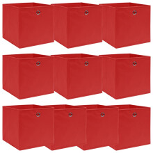 Berkfield Storage Boxes 10 pcs Red 32x32x32 cm Fabric