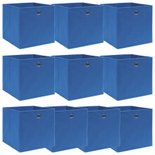 Berkfield Storage Boxes 10 pcs Blue 32x32x32 cm Fabric