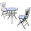 Berkfield 3 Piece Bistro Set Ceramic Tile Blue and White 1