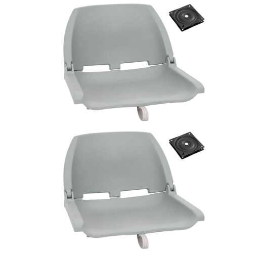 Berkfield 4 Piece Foldable Boat Seat Set Grey