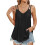 Casual Spaghetti Strap Cami Black S 1