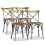Berkfield Dining Chairs 4 pcs Solid Mango Wood and Steel Cross Back 1