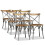 Berkfield Dining Chairs 6 pcs Solid Mango Wood and Steel Cross Back 1