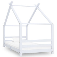 Berkfield Kids Bed Frame White Solid Pine Wood 90x200 cm