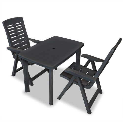 Berkfield 3 Piece Bistro Set Plastic Anthracite