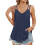 Casual Spaghetti Strap Cami Navy  XL 1