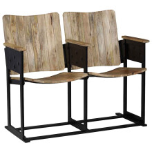 Berkfield 2-Seater Bench Solid Mango Wood and Steel