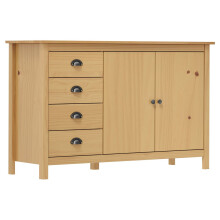 Berkfield Sideboard Hill Honey Brown 130x40x80 cm Solid Pine Wood