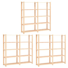 Berkfield 5-Tier Storage Racks 3 pcs 170x38x170 cm Solid Pinewood 500 kg