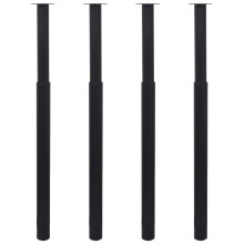 Berkfield Telescopic Table Legs 4 pcs Black 710 mm-1100 mm