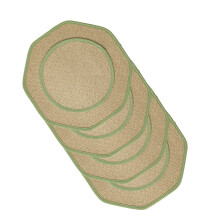 4pcs Table Mats Heat Resistant Spillproof Dining-Green green