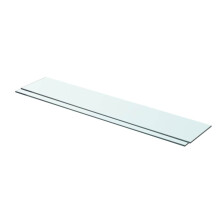 Berkfield Shelves 2 pcs Panel Glass Clear 80x15 cm