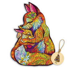 Fox Wooden Jigsaw Puzzle for Adults, Unique Shape Animal Wooden Puzzle Gift, 280330 PCS