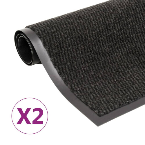 Berkfield Dust Control Mats 2 pcs Rectangular Tufted 60x90 cm Black