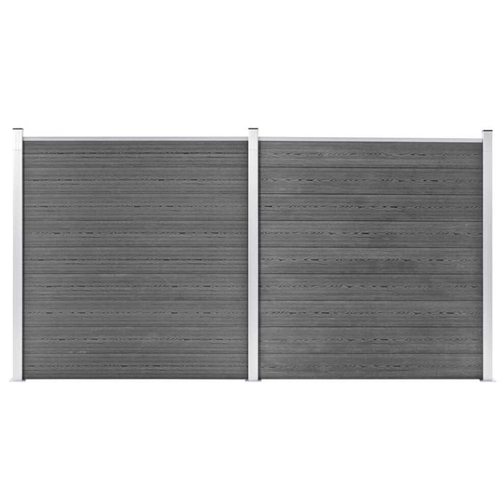 Berkfield Garden Fence Wpc 353X186 Cm Grey 465453238439