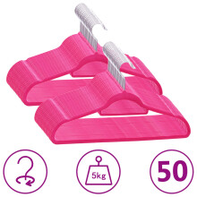 Berkfield 50 pcs Clothes Hanger Set Anti-slip Pink Velvet