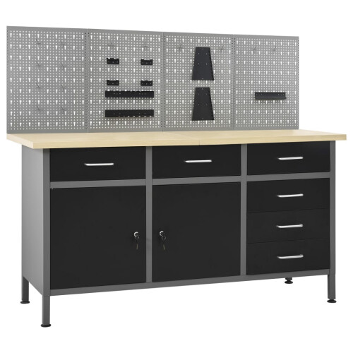 Berkfield Workbench with Four Wall Panels