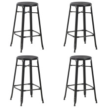 Berkfield Bar Stools 4 pcs Black Steel