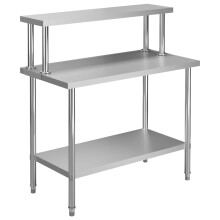 Berkfield Kitchen Work Table with Overshelf 120x60x120 cm Stainless Steel