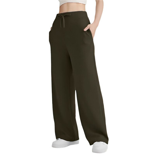 Dames High Waisted Baggy Sweatpants Legergroen M