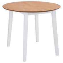 Berkfield Drop-leaf Dining Table Round MDF White