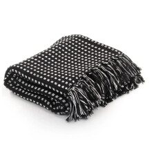 Berkfield Throw Cotton Squares 220x250 cm Black