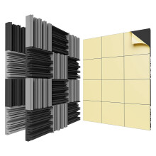 Paquet de 24 Panneaux de Mousse Insonorisants Auto-AdhéSifs, Mousse Acoustique de 12 X 12 X 2 Pouces, Rembourrage Insonorisant à Haute RéSilience