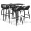 Berkfield 5 Piece Bar Set Black 1