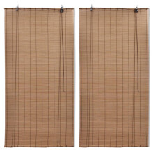 Berkfield Bamboo Roller Blinds 2 pcs 80 x 160 cm Brown