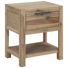 Berkfield Nightstand with Drawer 40x30x48 cm Solid Acacia Wood