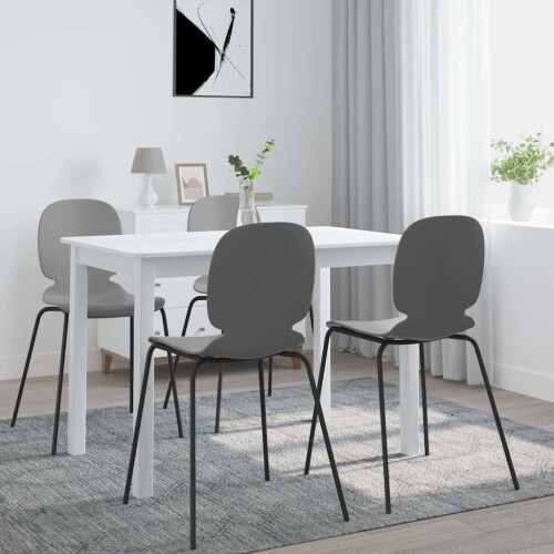 Berkfield Dining Table White 114x71x75 cm Solid Rubber Wood