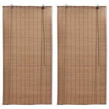 Berkfield Bamboo Roller Blinds 2 pcs Brown 120 x 220 cm