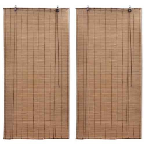 Berkfield Bamboo Roller Blinds 2 pcs Brown 120 x 220 cm