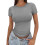 Short Sleeve Y2k Tee Light Grey M 1